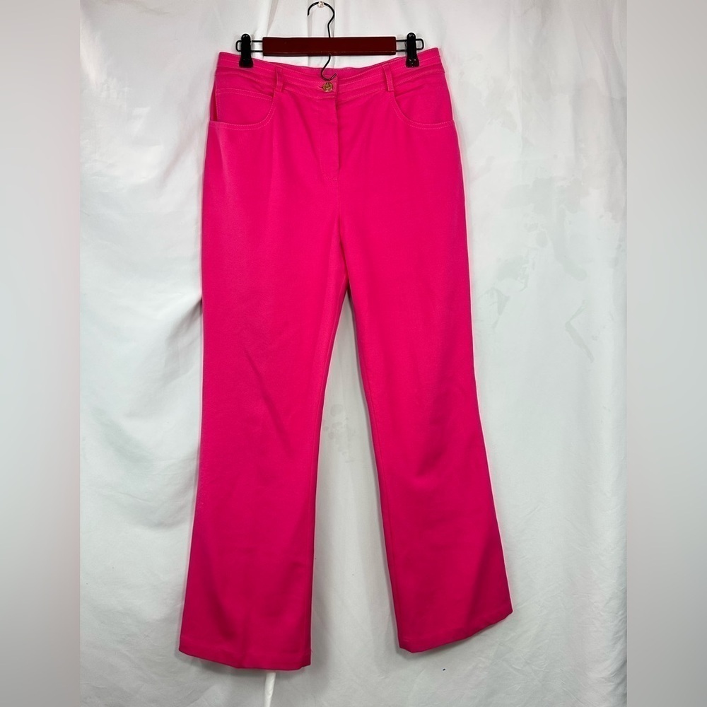 St John sport hot pink straight leg pants size 8